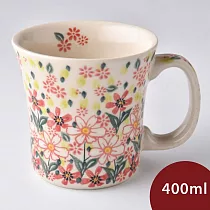波蘭陶 春日花宴系列 寬口馬克杯 400ml 波蘭手工製