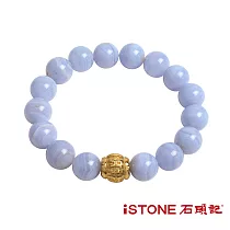 石頭記 品牌經典─六字真言手鍊12mm (鼓珠─四色選) 藍紋瑪瑙