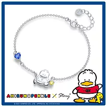 STORY故事銀飾-AhiruNoPekkle系列-貝克鴨經典純銀晶鑽手鍊 加延長鍊1cm