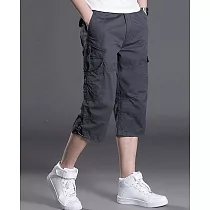 《MANGO.SHOP》棉質耐磨運動休閒七分褲工作短褲 2XL 灰色