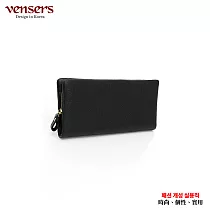 【vensers】小牛皮潮流個性皮夾(TC605101黑色長夾)