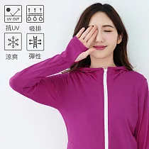 【遊遍天下】MIT女款抗UV排汗露指運帽外套(GJ1020) XL 紅寶石