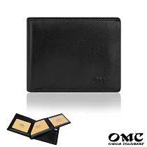 【OMC】紳士品格11卡3照上下翻可拆式牛皮短夾