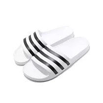 adidas 拖鞋 Adilette Aqua 男女鞋 F35539 24.5cm WHITE/BLACK