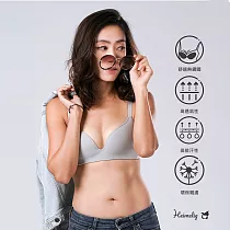 【Heimelig直立棉】彈力美胸無鋼圈環保直立棉內衣0027 灰色 36/80B 灰色