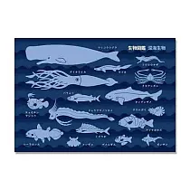 【賽先生科學工廠】A4圖鑑海報─海底圖鑑(2款) 蔚藍深海生物