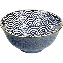《Mikasa》瓷製餐碗 | 飯碗 湯碗 ─ 泡沫浪紋16cm