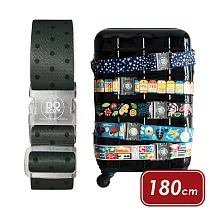 《DQ&CO》行李綁帶 | 行李箱固定帶 扣帶 束帶 綑綁帶 旅行箱帶 ─ 墨綠黑點180cm