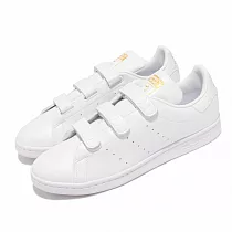 adidas 休閒鞋 Stan Smith 經典 運動 男女鞋 愛迪達 魔鬼氈 老人頭 情侶穿搭 皮革 白 金 FX5508 25.5cm WHITE/GOLD