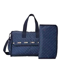 LeSportsac 印花尼龍媽媽包含包尿布墊 藍底彩點
