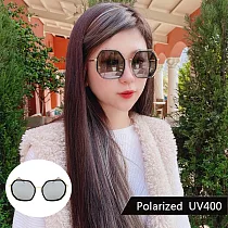 韓流偏光太陽眼鏡 雙圈時尚簍空多邊型墨鏡 抗UV400 防眩光 3165 黑框白水銀