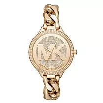 MICHAEL KORS 晶鑽鋼錶帶腕錶─金