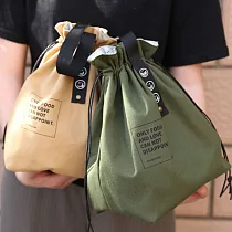 黑沙綠帥氣軍風便當提袋 黑色