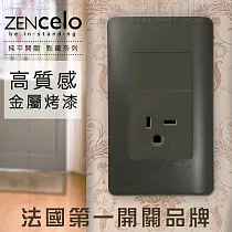 法國Schneider ZENcelo系列250V單插座(附接地極) 鐵灰色