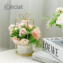 【éclat】匠心花藝陶瓷金工璀璨意境仿真花架_ 粉紅佳人