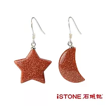 石頭記 水晶耳環─星月相隨(多材質選) 金沙石