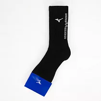 Mizuno [32TX150707Q] 男 中筒襪 運動 厚底襪 黑 白 FREE 黑/白