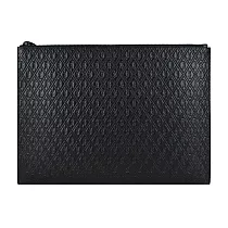 YSL Le Monogramme 經典壓紋LOGO 小牛皮大手拿包─ 黑