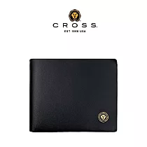 【CROSS】台灣總經銷 限量2折 頂級小牛皮素面LOGO8卡男用皮夾 全新專櫃展示品 (黑色 贈禮盒提袋)