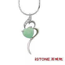 石頭記 翡翠項鍊─925純銀─心滿意足