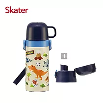 日本 Skater 不鏽鋼保溫水壺(直飲420ml+杯蓋組) 恐龍 恐龍