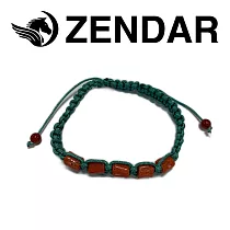 【ZENDAR】頂級天然紅珊瑚鼓形編織手鍊 藍色編織手鍊(79084─BL)