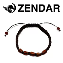 【ZENDAR】頂級天然AKA紅珊瑚鼓形紅瑪瑙編織手鍊 咖啡色編織手鍊(79085─BR)