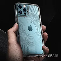 ABSOLUTE LINKASEAIR iPhone 12 Pro Max (6.7吋)專用 電子蝕刻技術防摔抗變色抗菌大猩猩玻璃保護殼─圓圈 12 Pro Max專用