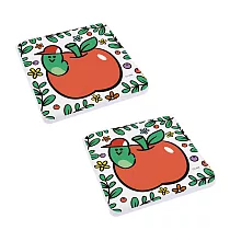 LINE FRIENDS 喜好款 珪藻土吸水杯墊(同款2入/組)_ 蘋果愛德華
