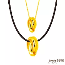 J’code真愛密碼金飾 三生有緣硬金成對墜子 送男白鋼鍊+女黑皮繩項鍊