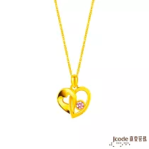 J’code真愛密碼金飾 相伴愛硬金墜子 送玫瑰鋼項鍊