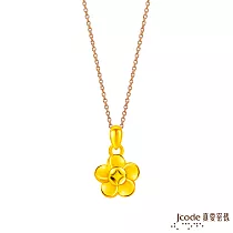J’code真愛密碼金飾 發財有錢花硬金墜子 送黃鋼項鍊