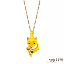 J’code真愛密碼金飾 穩賺美狐仙硬金墜子 送黑皮繩項鍊