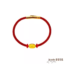 J’code真愛密碼金飾 一錠招貴人元寶六合─猴─硬金/鋼編織手鍊