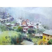 【玲廊滿藝】郭淑敏─迷霧山城27x19cm