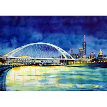 【玲廊滿藝】張偉鈺─麥帥二橋夜景52x38cm