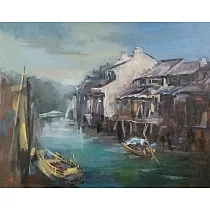 【玲廊滿藝】胡淑英─水鄉91x72.5cm