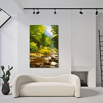 【御畫房】綠林風光 國家一級畫師手繪油畫60×90cm VF─25 (客製商品)