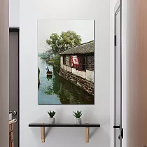 【御畫房】江南水鄉 國家一級畫師手繪油畫60×90cm VF─29 (客製商品)