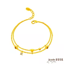 J’code真愛密碼金飾 譜首愛情黃金手鍊─雙鍊款