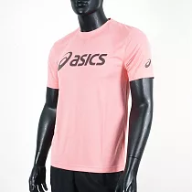 Asics [K31415─15] 男 短袖上衣 T恤 基本款 大LOGO 運動 健身 訓練 排汗 抗UV 亞瑟士 粉紅