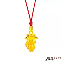 J’code真愛密碼金飾 博士小牛黃金墜子─立體硬金款 送白鋼鍊