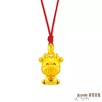 J’code真愛密碼金飾 牛轉錢坤黃金墜子─立體硬金款 送黃鋼鍊