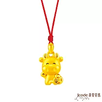 J’code真愛密碼金飾 金牛招財黃金墜子─立體硬金款 送紅繩
