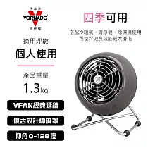 美國VORNADO沃拿多 摩登迷你復古扇 VFANMM19 (灰色) 灰色