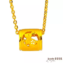 J’code真愛密碼金飾 兔(卯)招貴人黃金墜子 送黑皮繩項鍊