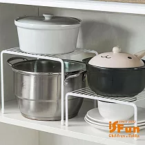 【iSFun】廚房收納*鐵製碗盤水槽櫥下置物架/大號 白