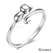 GIUMKA 925純銀戒指尾戒抗過敏 淘氣小貓女戒 幾何開口食指戒可微調 單個價格 MRS07015 4 美國圍4號