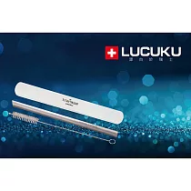 瑞士LUCUKU 12mm鈦鑽吸管三件套組(吸管+收納盒+刷) TI─036