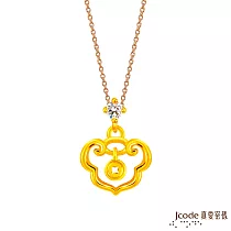 J’code真愛密碼金飾 財富平安鎖硬金墜子 送玫瑰鋼項鍊